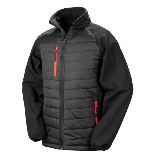 Black compass padded softshell jacket Thumbnail