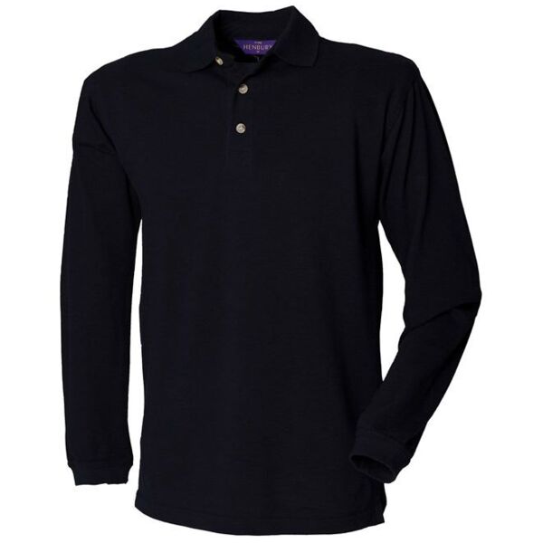Long sleeve cotton polo shirt Thumbnail