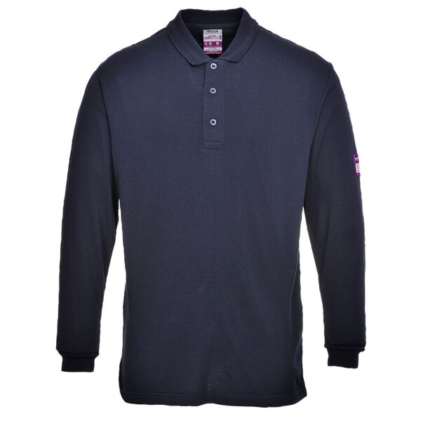Flame Resistant Anti-Static Long Sleeve Polo Shirt Thumbnail