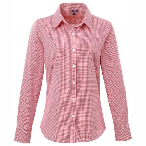 Women's Microcheck (Gingham) long sleeve cotton shirt Thumbnail
